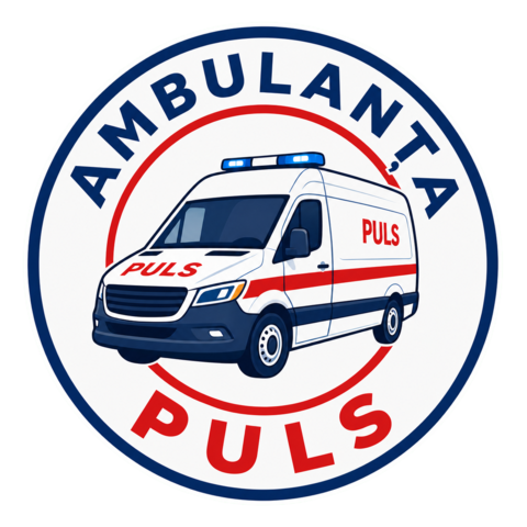 Ambulanța PULS, emblemă pătrată, În culori