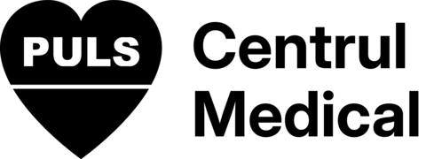 Puls, logo cu denumire, Negru